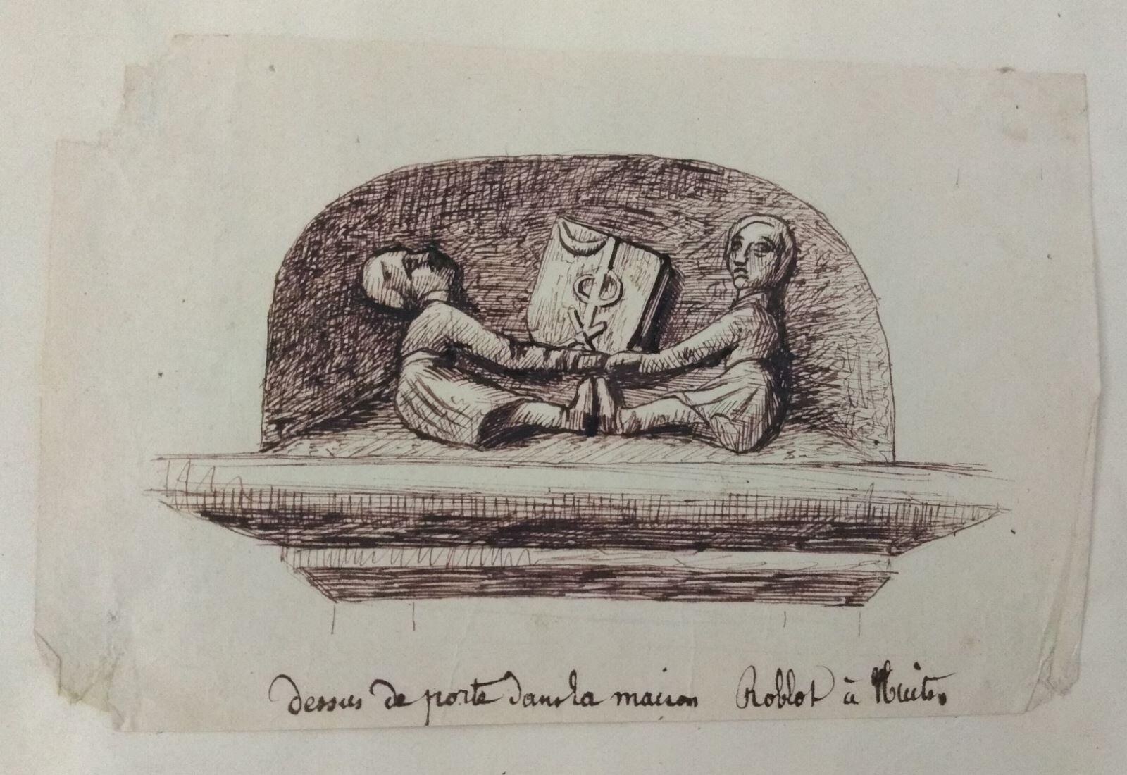 Dessus de porte dans la maison de Robiot à Nuits au XVIe siècle