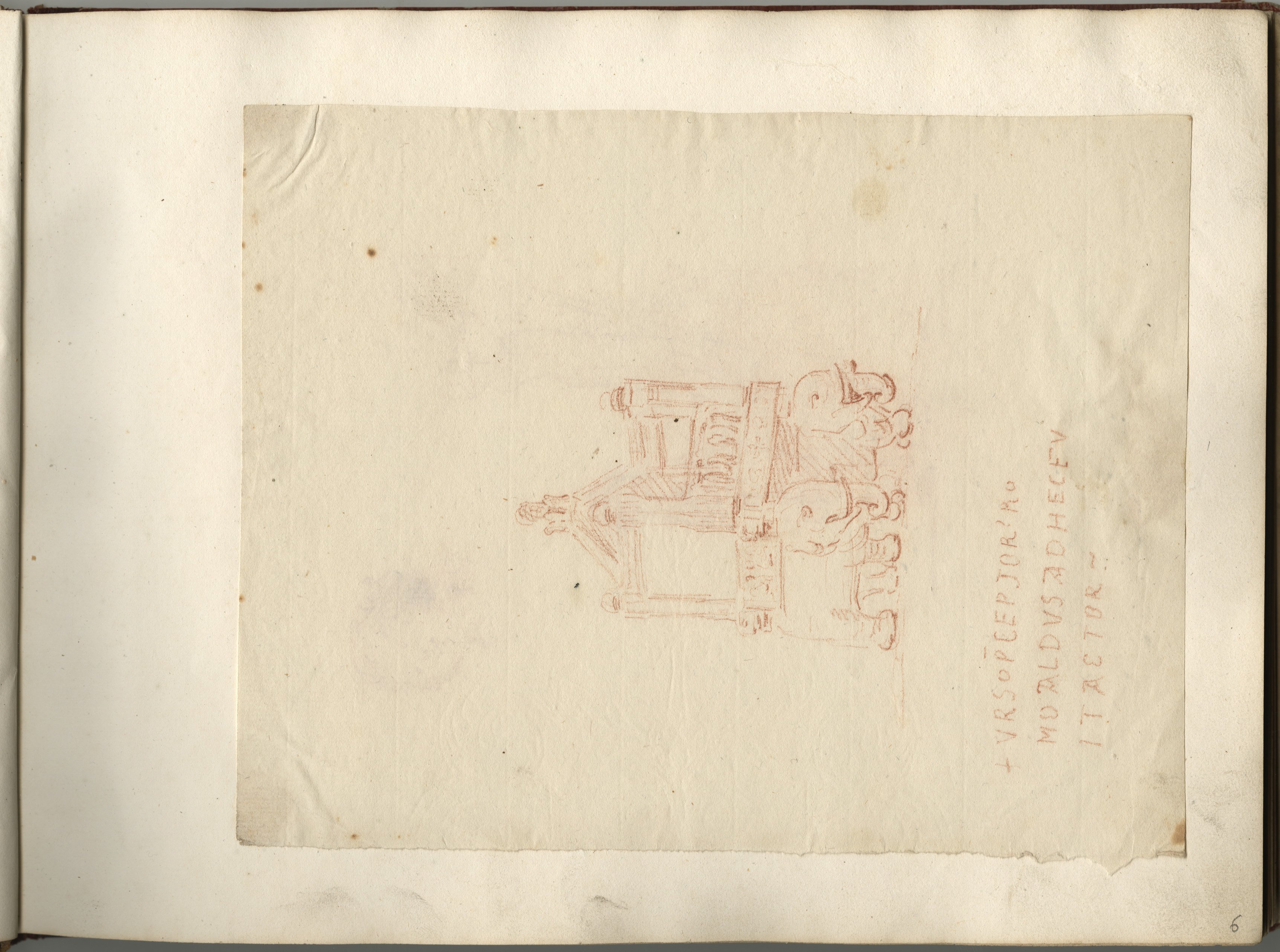 Chaire portée par deux éléphants #scène avec quatre personnages dont un monté sur une échelle; tête d'enfant (titres factices)