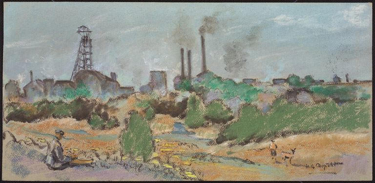 Chevrier devant des arbres