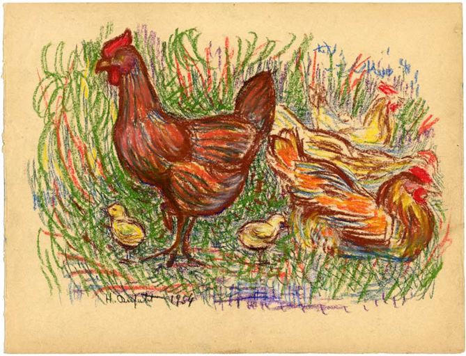 Les poules de grand-mère, Rouvrat 1954