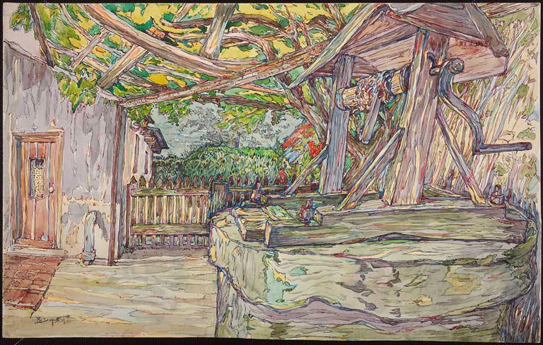 Le puits, la treille et la petite cour