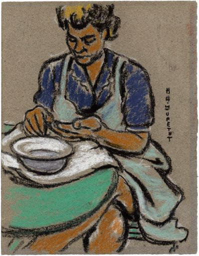 La femme au caraco bleu