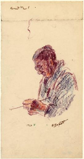 Louise tricotant