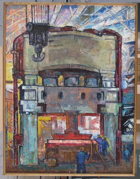 Forgeage d'une calotte nucléaire à la presse de 10000 tonnes