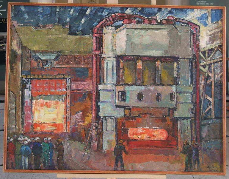 La Presse à  forger de 10000 tonnes au cours d'une visite