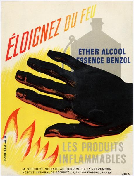ÉLOIGNEZ DU FEU LES PRODUITS INFLAMMABLES : ÉTHER, ALCOOL, ESSENCE, BENZOL
