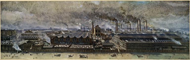 Scènes de travail dans les usines Skoda à Pilsen en 1920