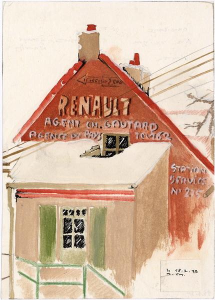 Ancienne enseigne Cautard route de Montcenis