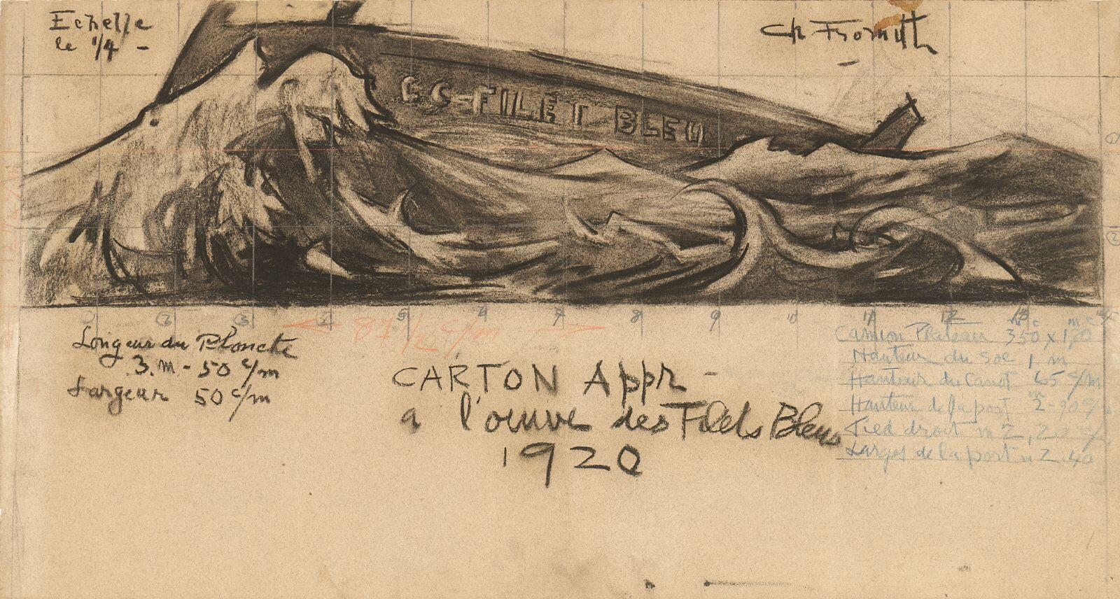 CARTON Appr - a l’oeuvre des Filets Bleus 1920 (titre inscrit)