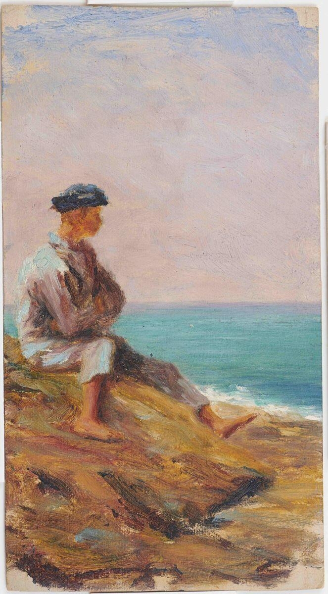 Jeune marin regardant la mer