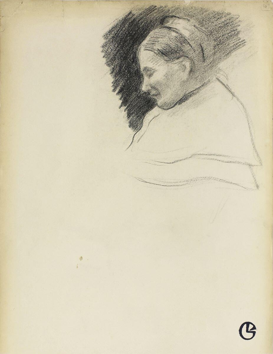 Vieille femme de profil