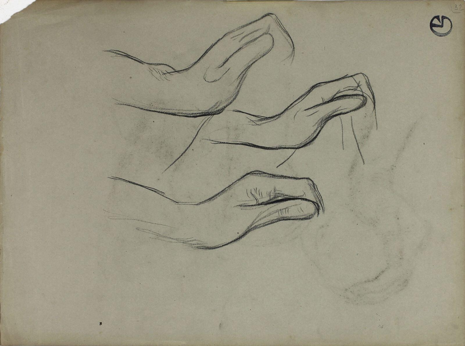 Mains tenant un linge (recto) ; Mains (verso)