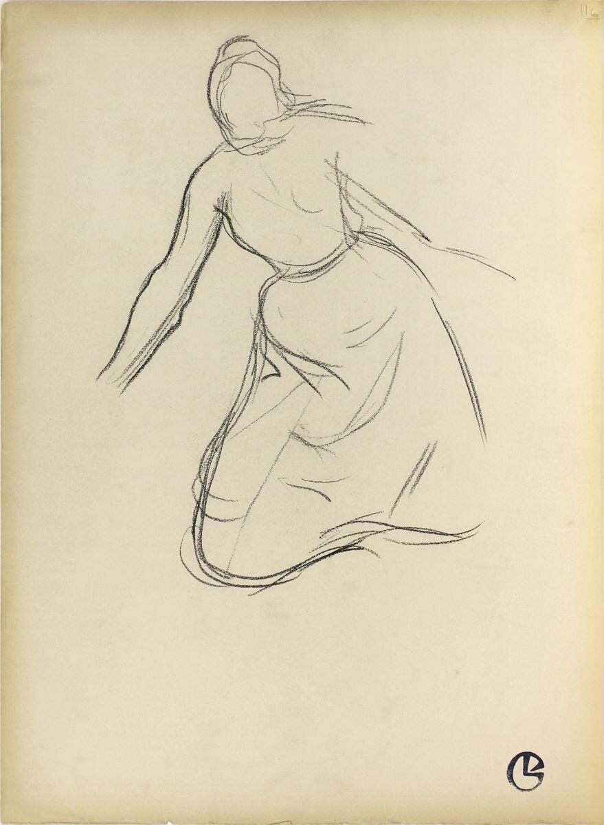 Femme ramassant des marrons ; Études pour "Les  ges de la vie, L’Automne" ou "Ramasseuses de marrons"