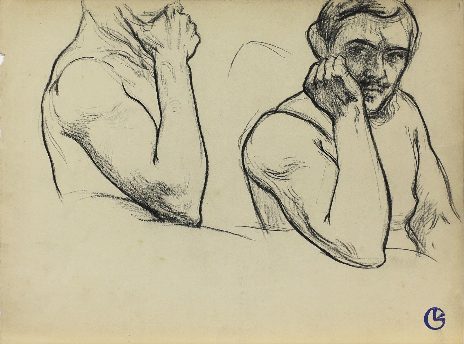 Homme accoudé