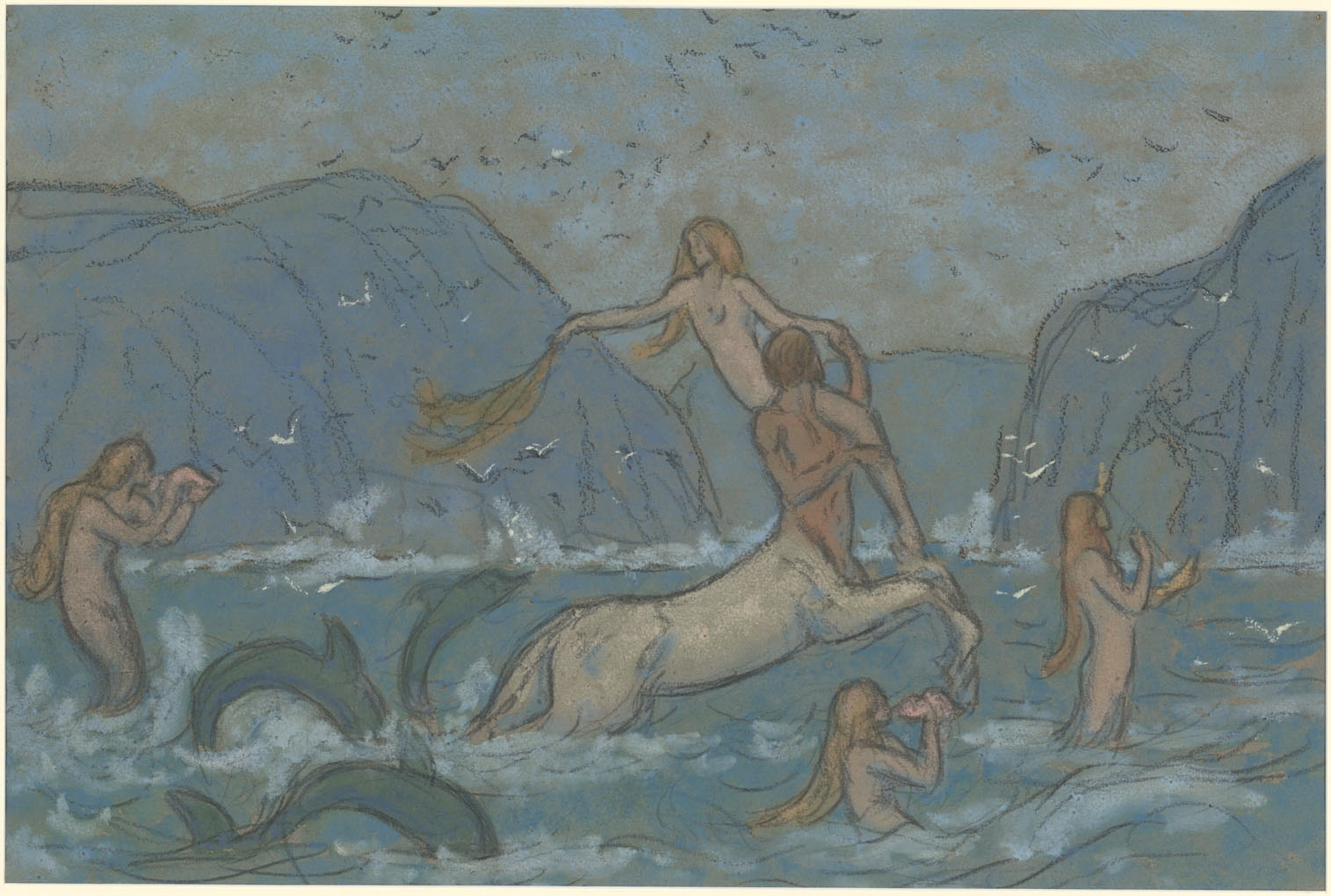 Centaure, nymphes et dauphins