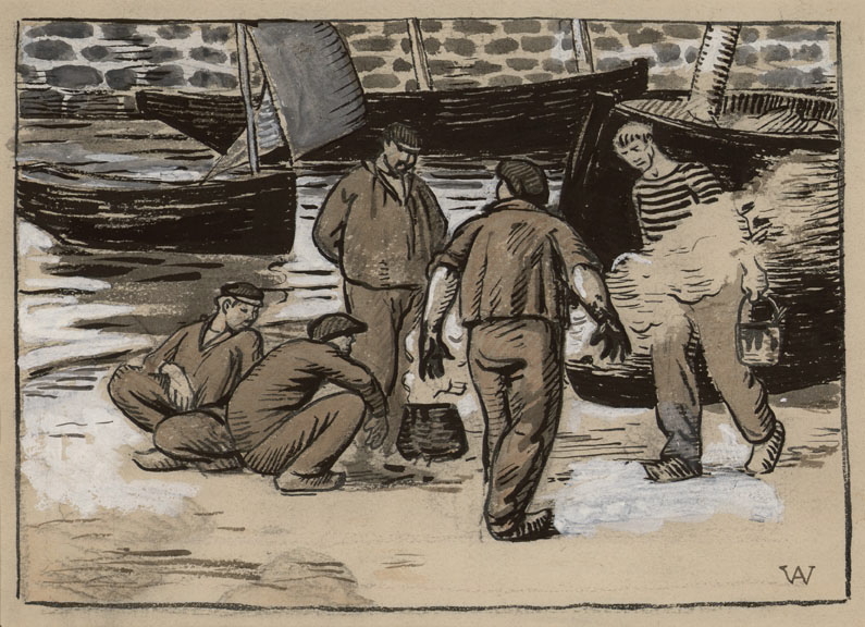 Le Calfatage des bateaux dans le port