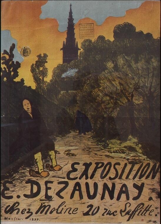 Le Chemin de St Jean du Doigt (titre factice) ; Exposition E. Dezaunay chez Moline 20 rue Laffitte (titre inscrit)