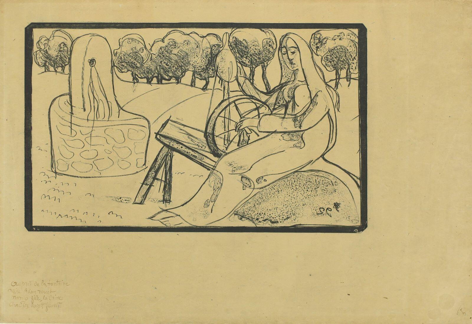 La Fileuse. Série les Cantilènes ou Maryo file la laine