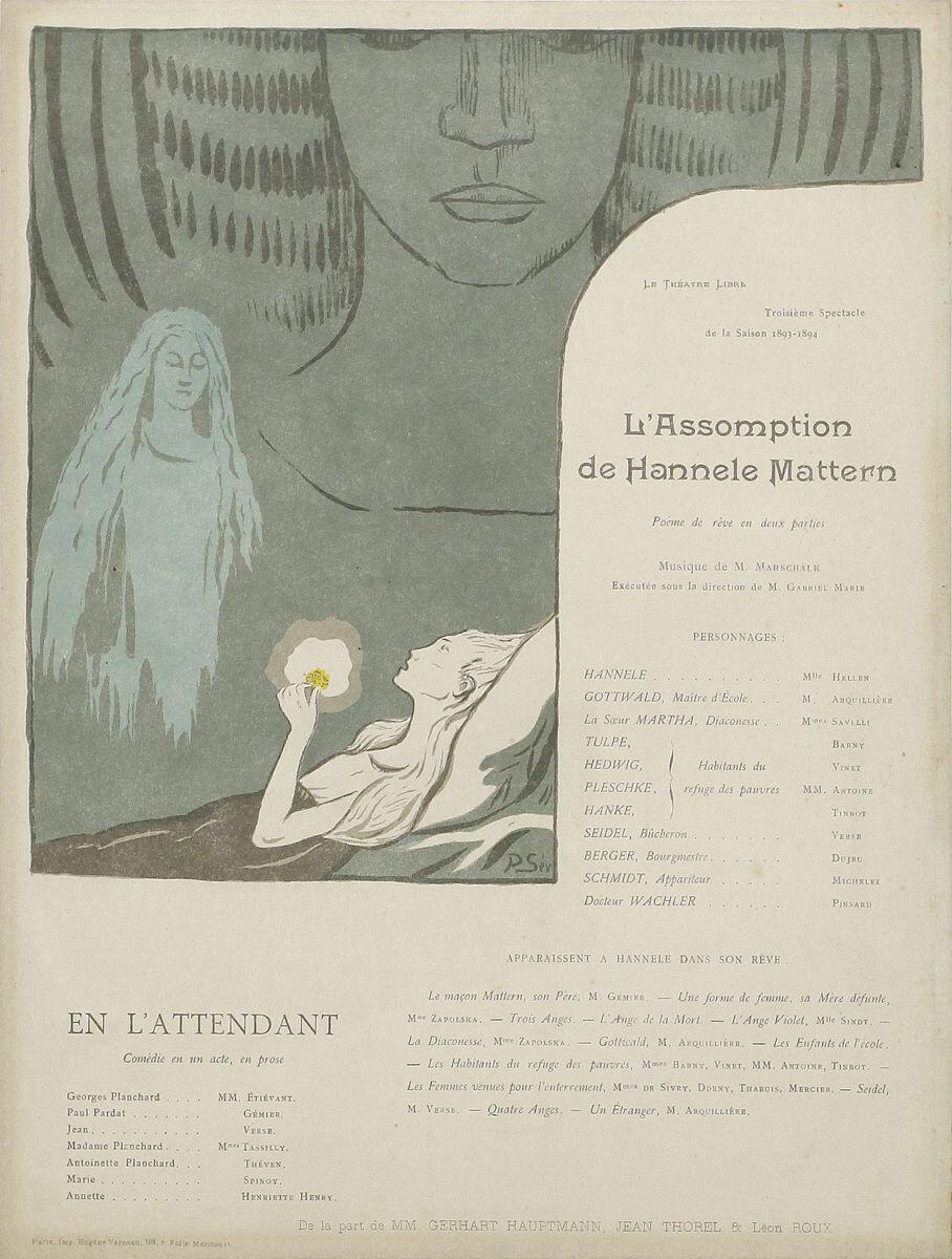 L'Assomption de Hannele Mattern  / programme pour le théâtre libre