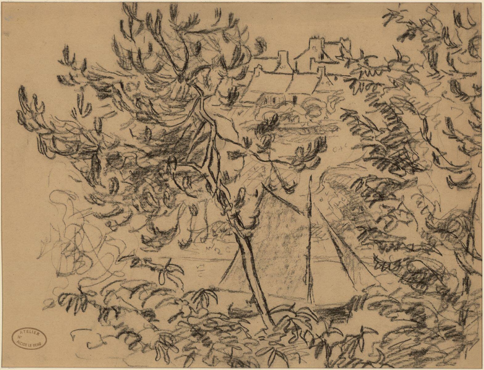 Bateau à travers les arbres