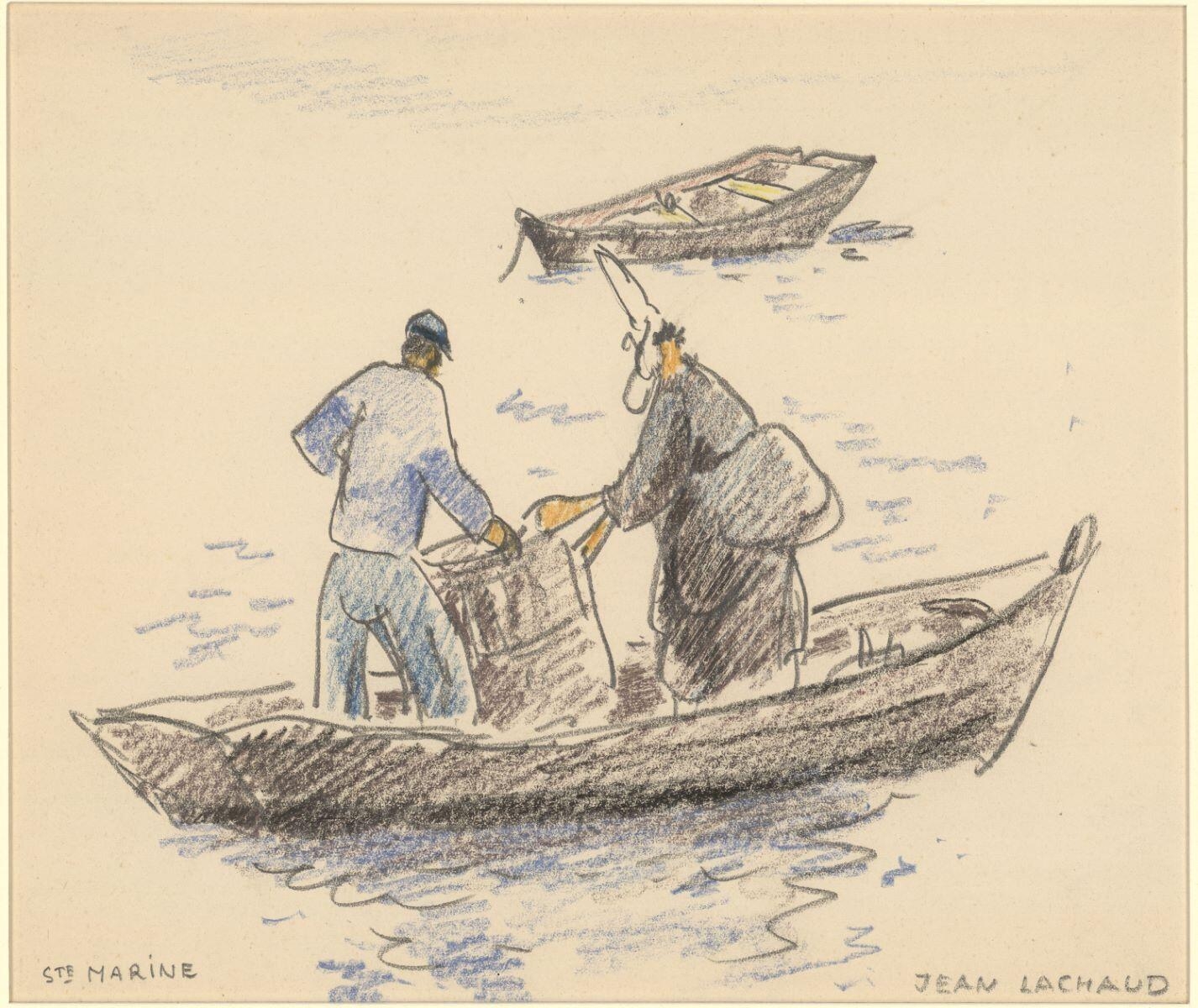 Bigoudène dans un canot