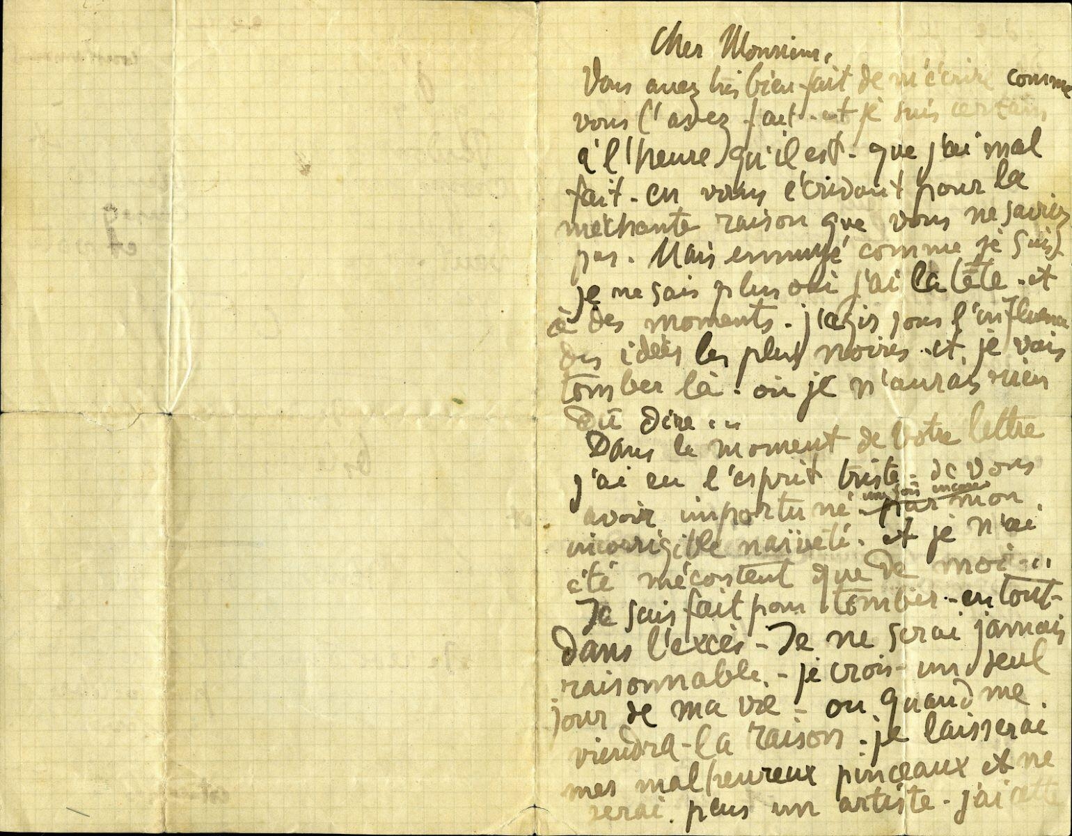 Lettre de Charles Filiger à Antoine de La Rochefoucauld