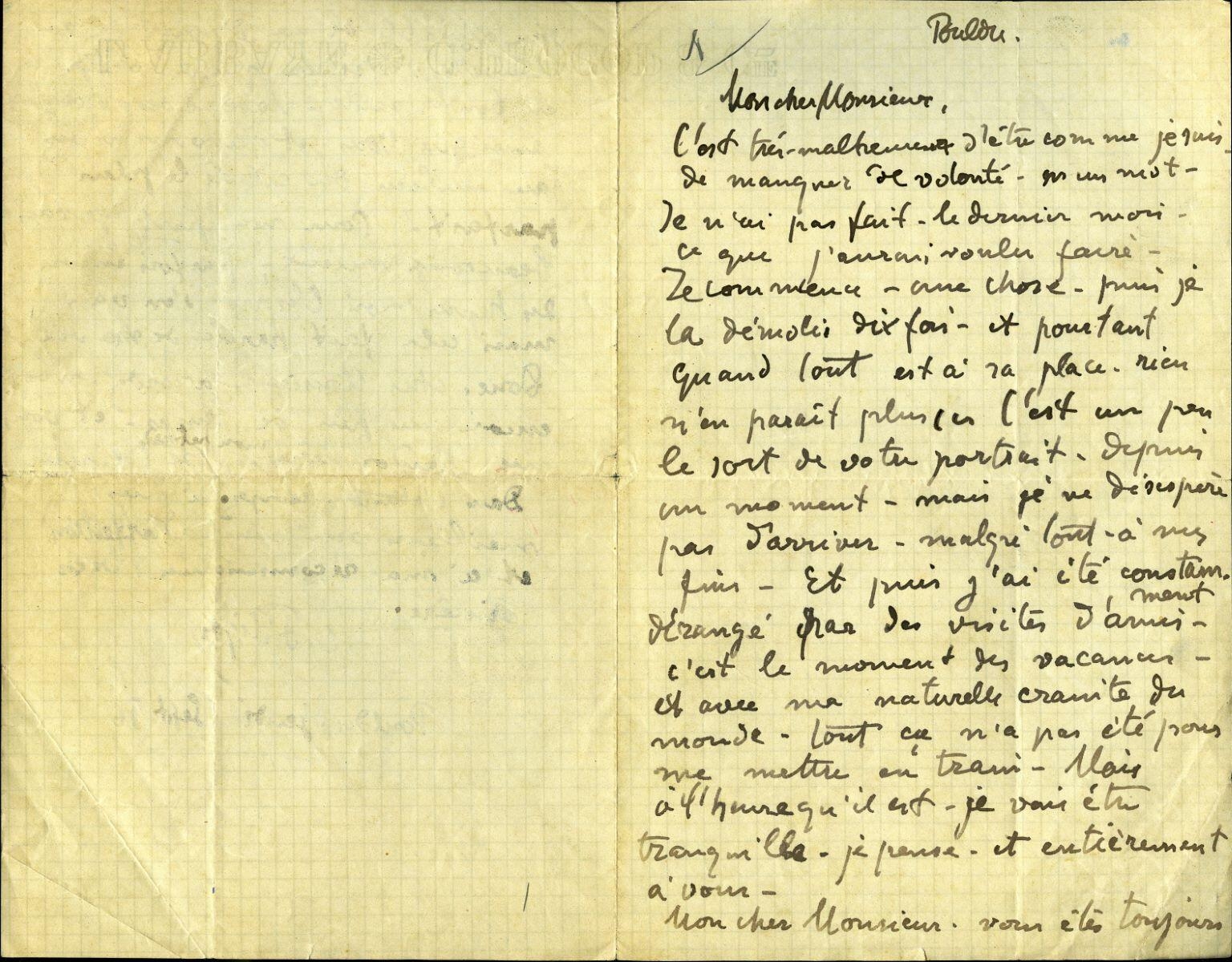 Lettre de Charles Filiger à Antoine de La Rochefoucauld
