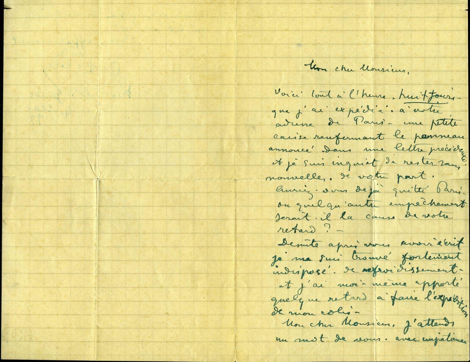 Lettre de Charles Filiger à Antoine de La Rochefoucauld