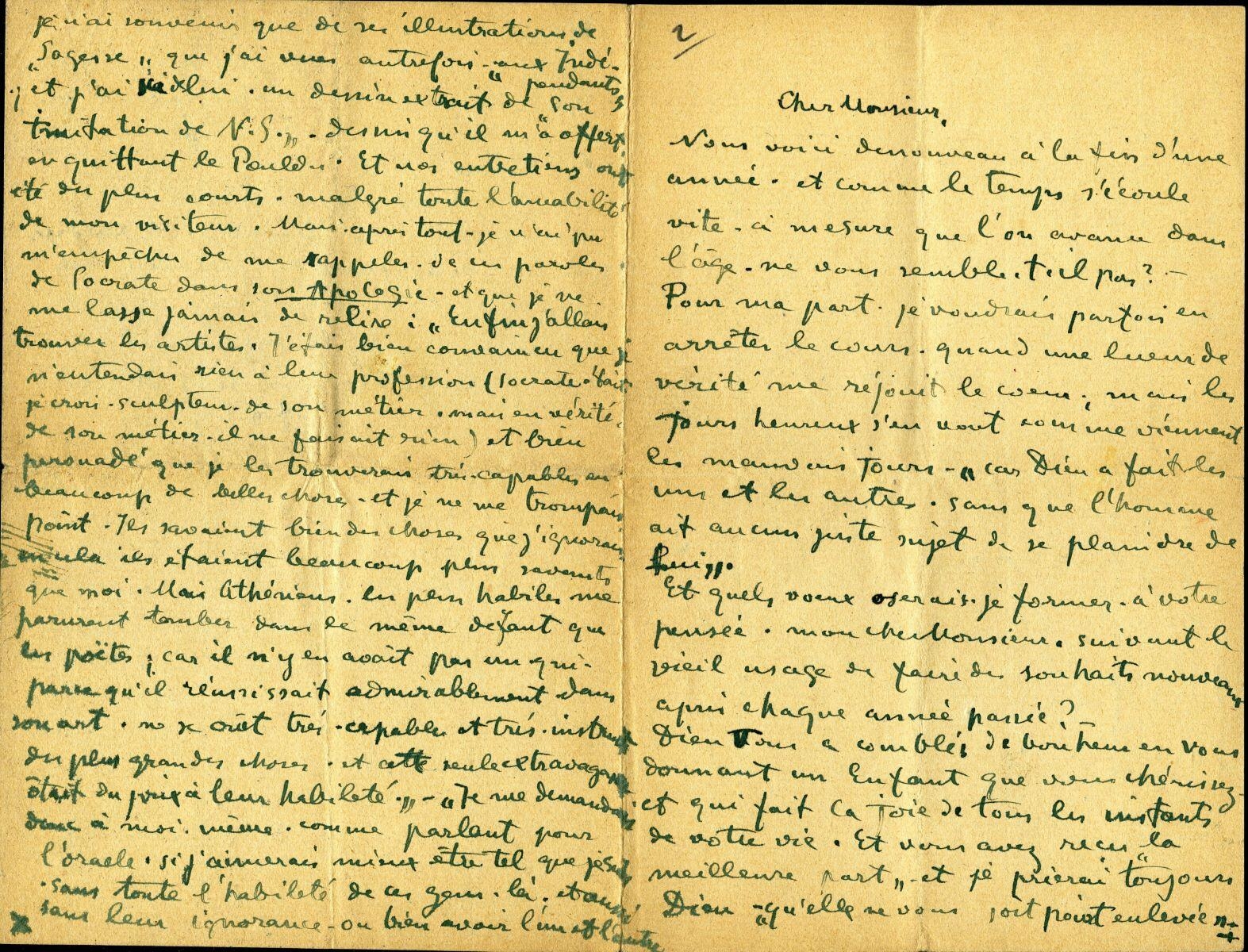 Lettre de Charles Filiger à Antoine de La Rochefoucauld