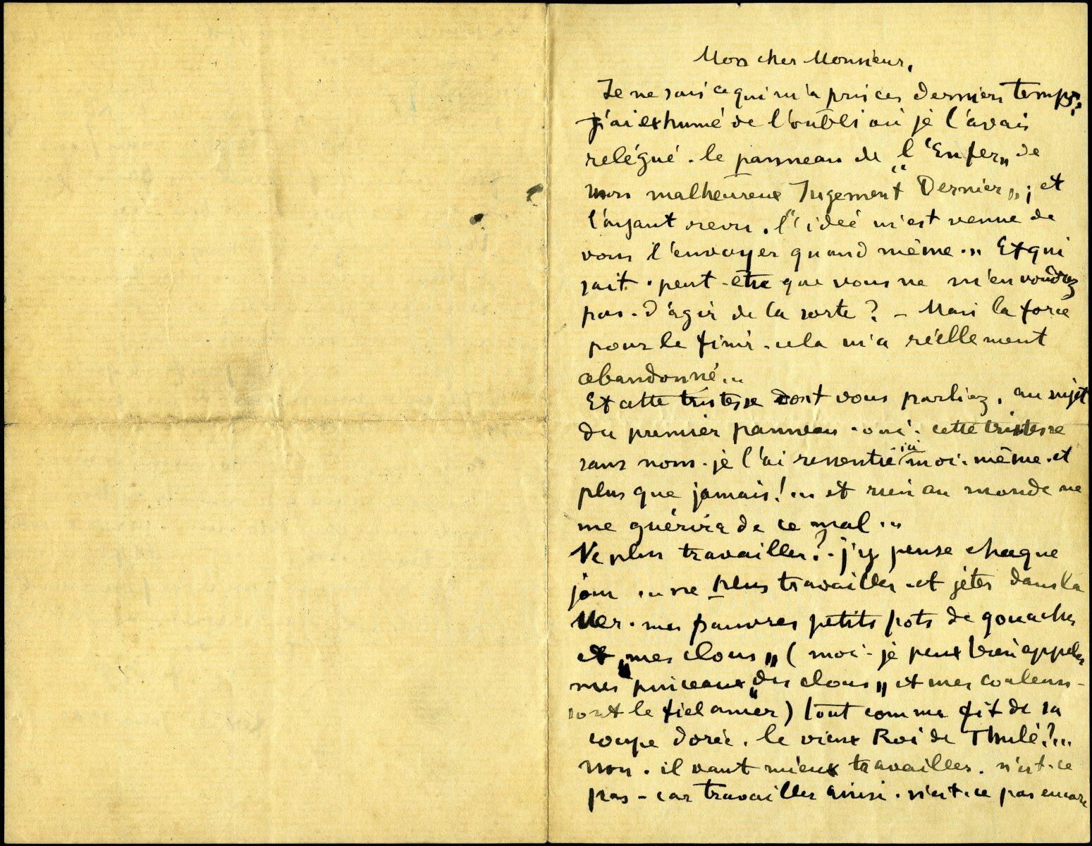 Lettre de Charles Filiger à Antoine de La Rochefoucauld