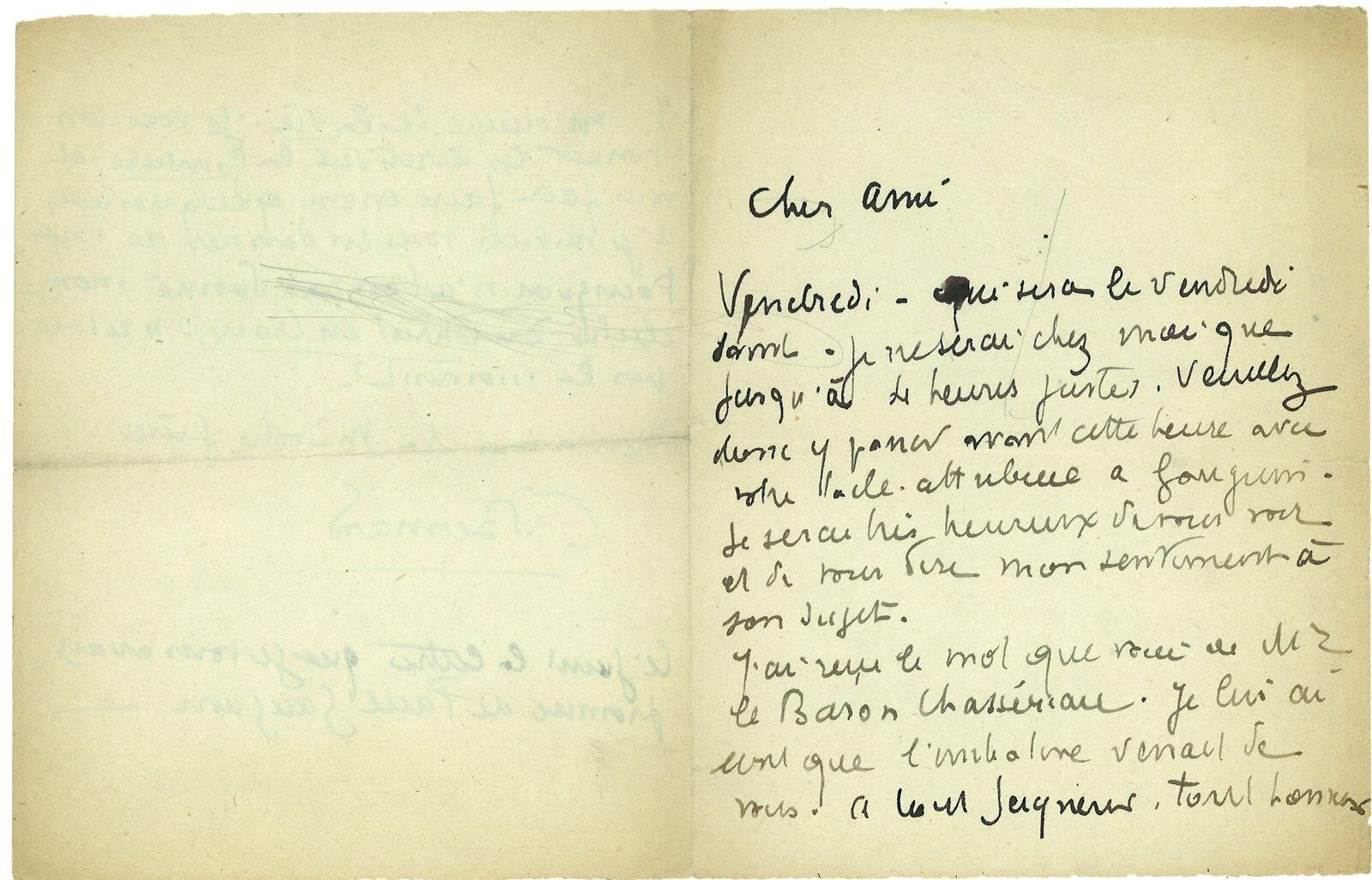 Lettre d'Emile Bernard à Monsieur..., directeur de "La Vie"
