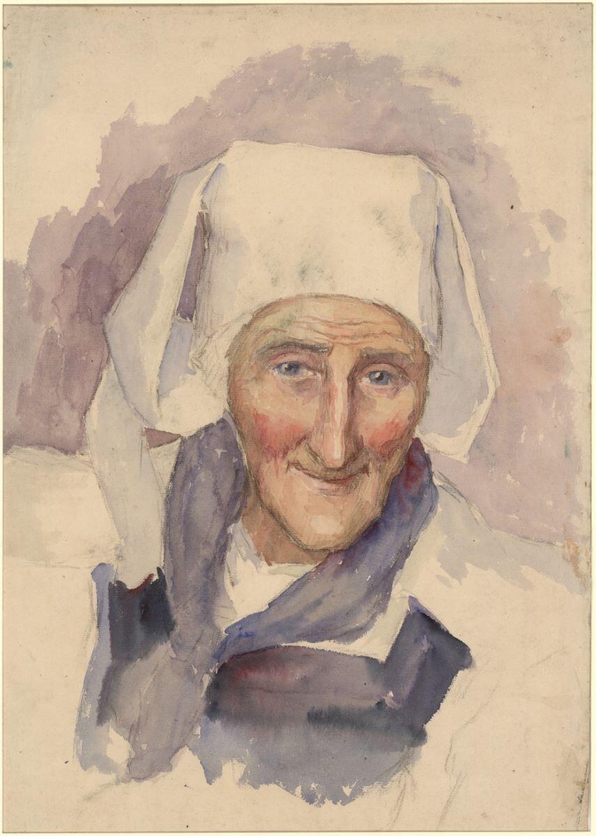 Femme de Pont-Aven en coiffe de basin - La Vieille Catherine