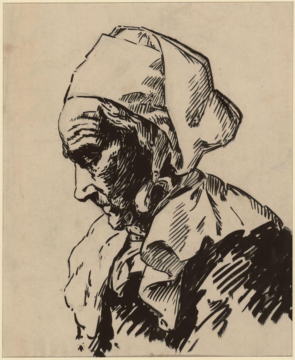 Femme de Pont-Aven de profil (recto) ; Etude de tête de bébé (verso)