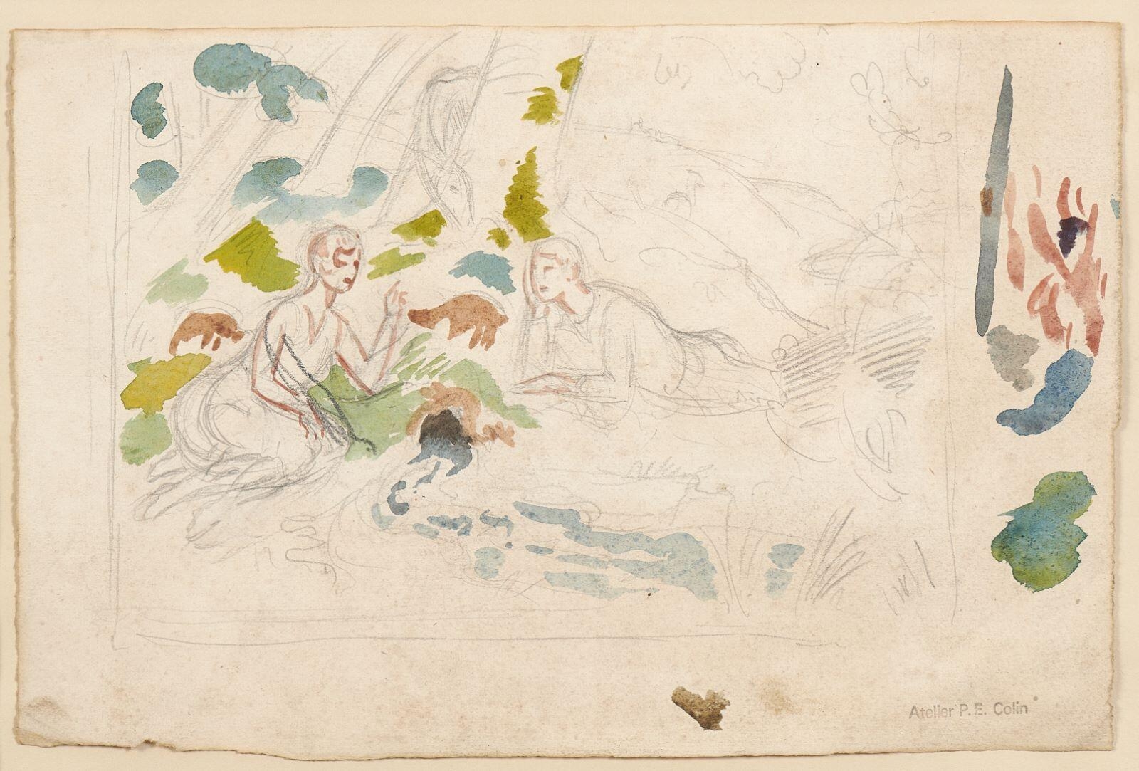 Deux personnages dans un paysage