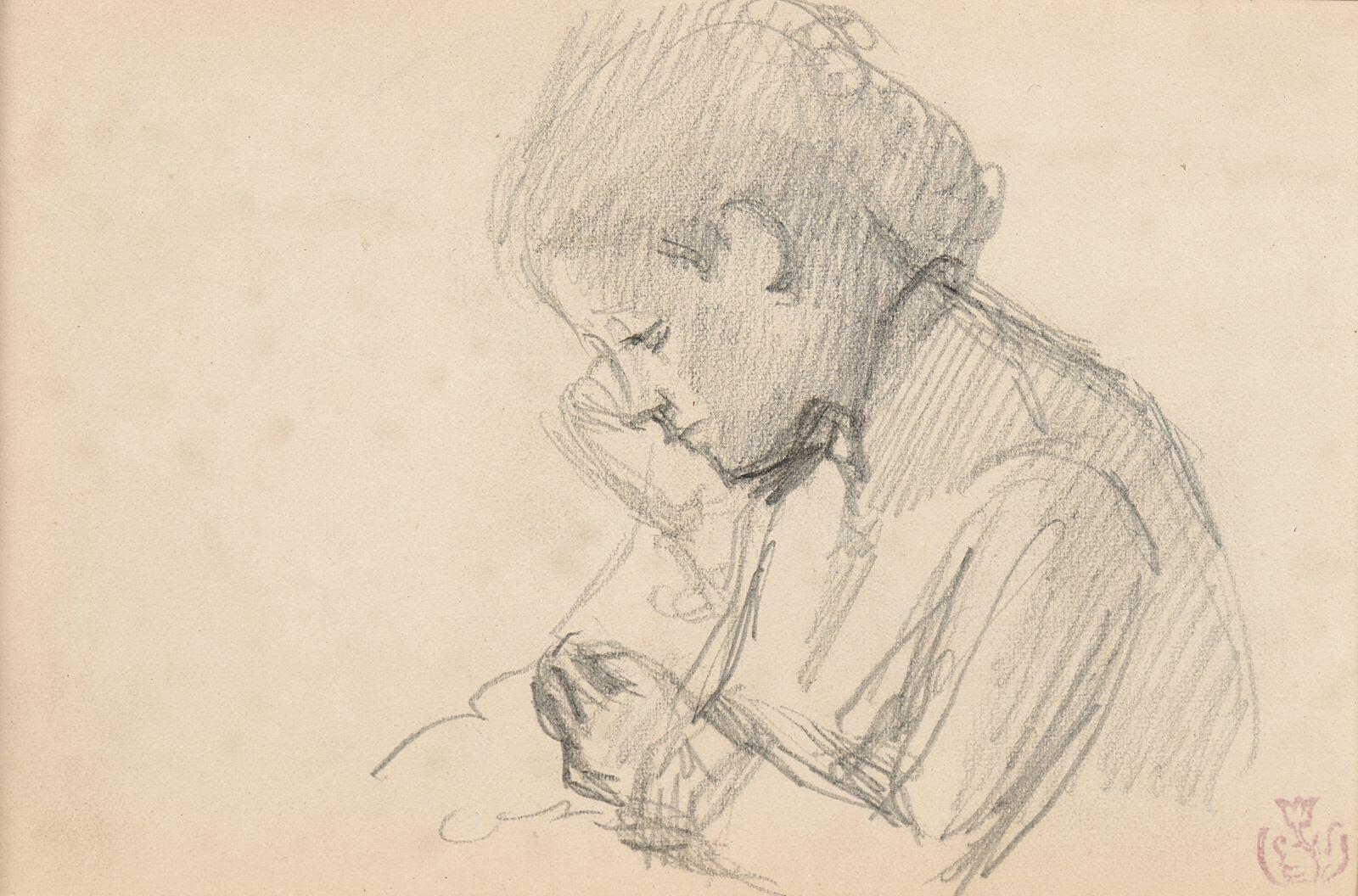 Jeune femme de profil