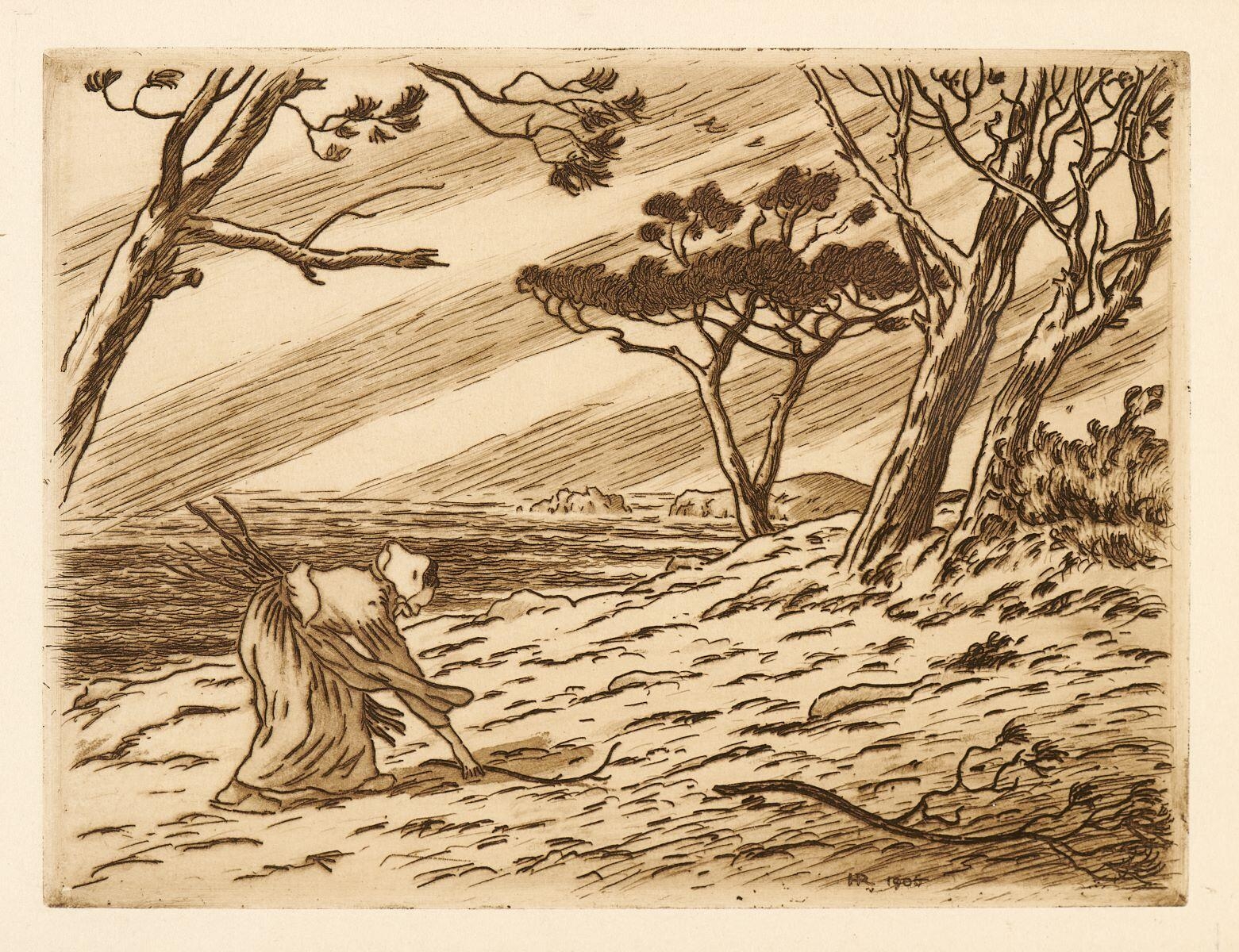 Le Coup de vent ; Après la tempête. Ramasseuse de branches de pin (autre titre)