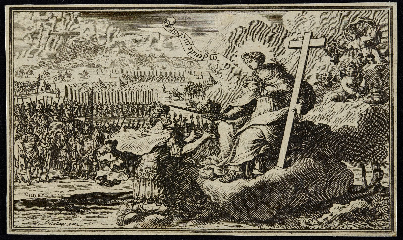 La Religion catholique apparaissant à Clovis sur le champ de bataille de Tolbiac