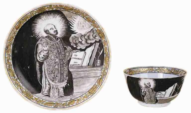 Saint Ignace de Loyola et Saint François-Xavier considérant le nom de Jésus