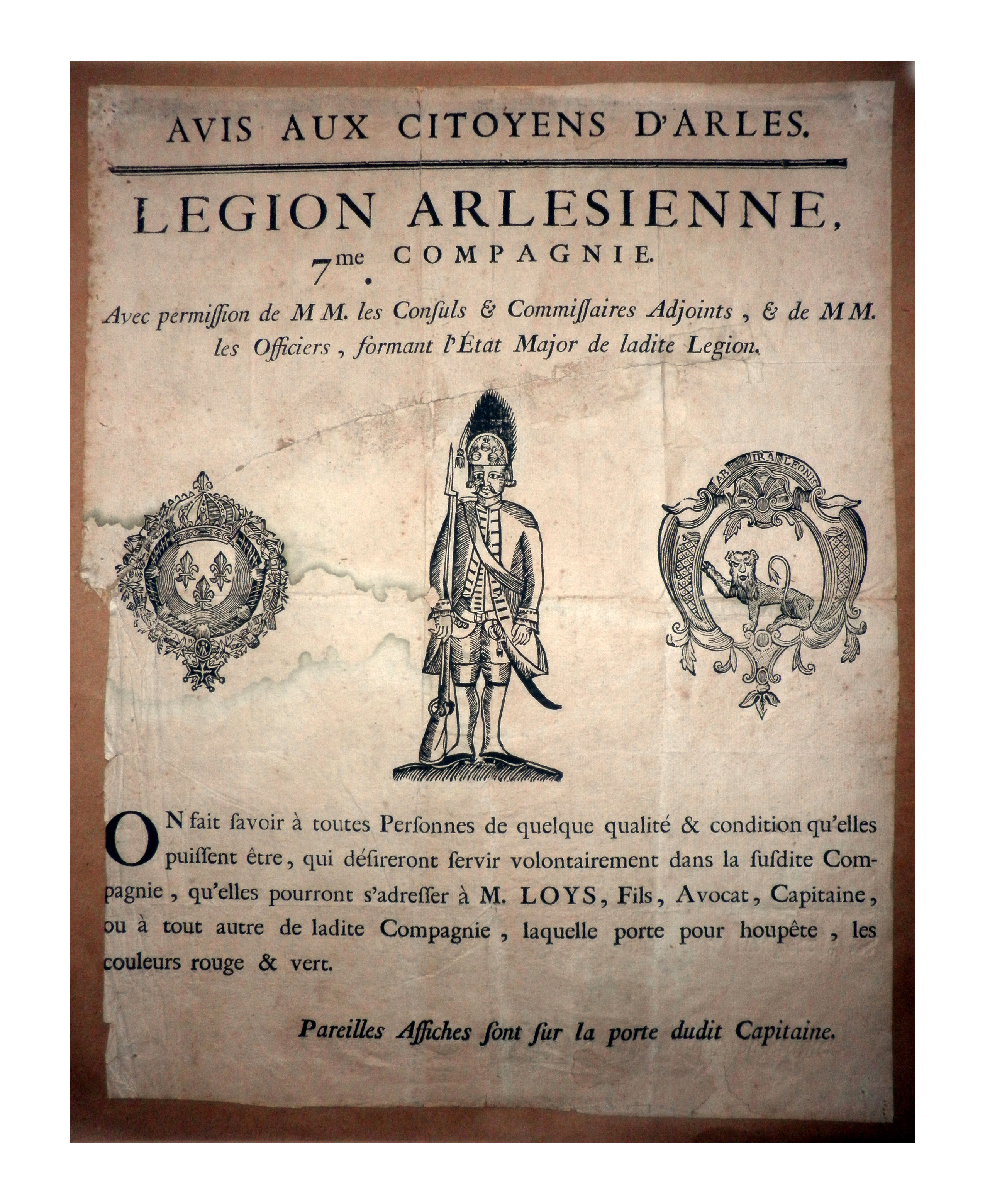 Avis aux citoyens d'Arles, Légion Arlésienne, 7ème compagnie