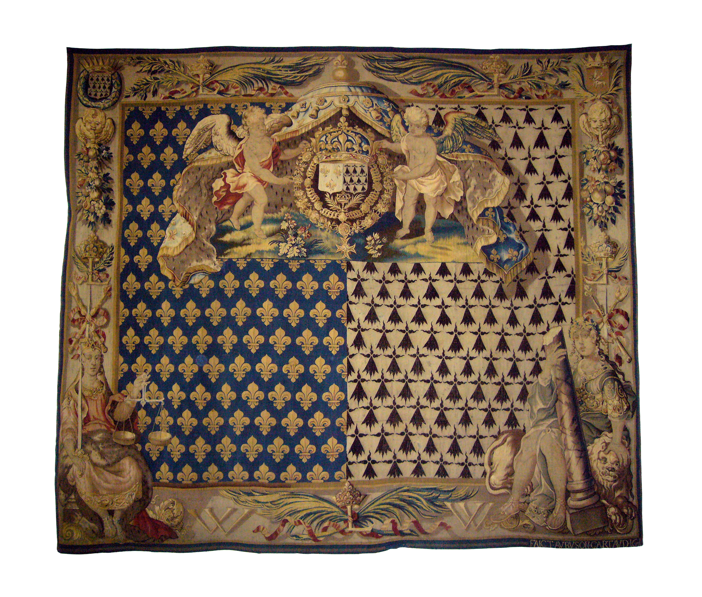 Tapisserie aux armes de France et de Bretagne