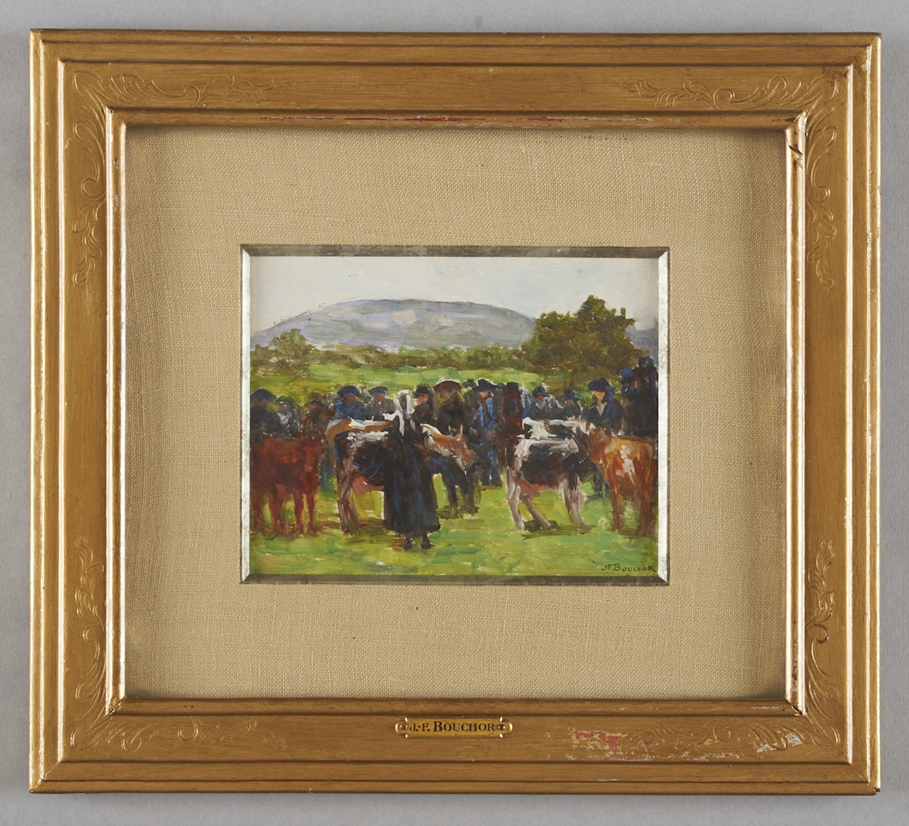 Marché breton devant le Ménez-Hom