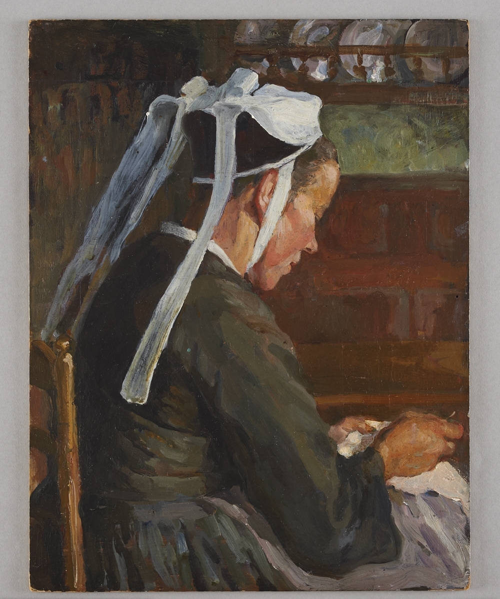 Femme au crochet (à dentelle) ; Femme à la broderie (titre d'exposition)