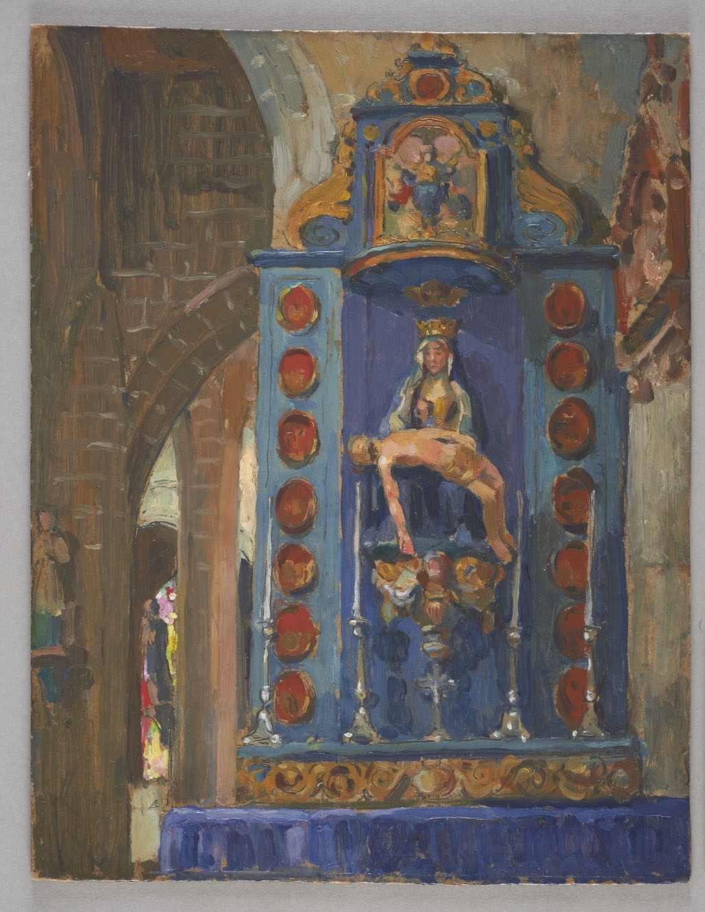 Retable de bois peint - La pietà - Gourin ; Pietà - Eglise de Gourin (titre d'exposition)