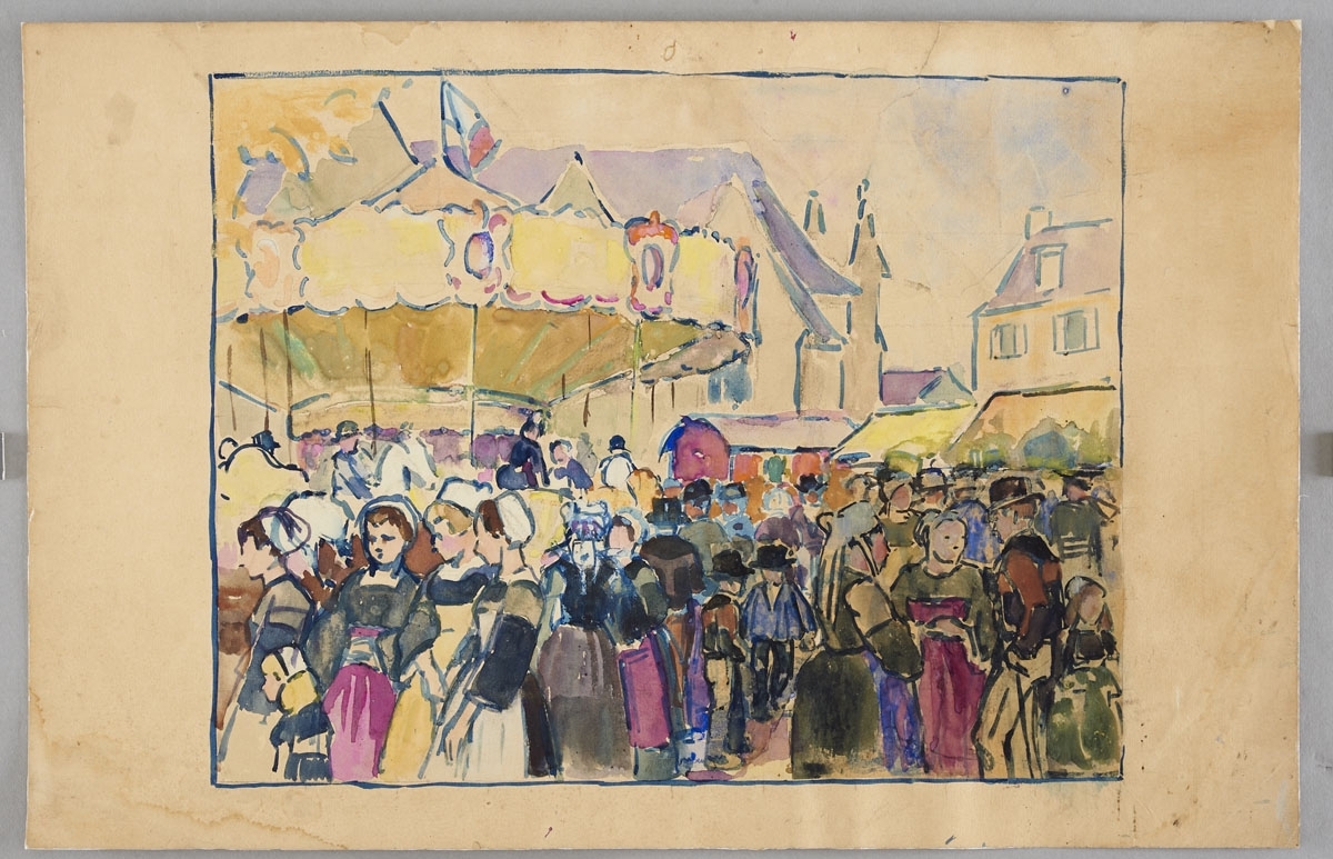 Scène de fête ; Etude préparatoire pour "Le Manège" (titre d'exposition)