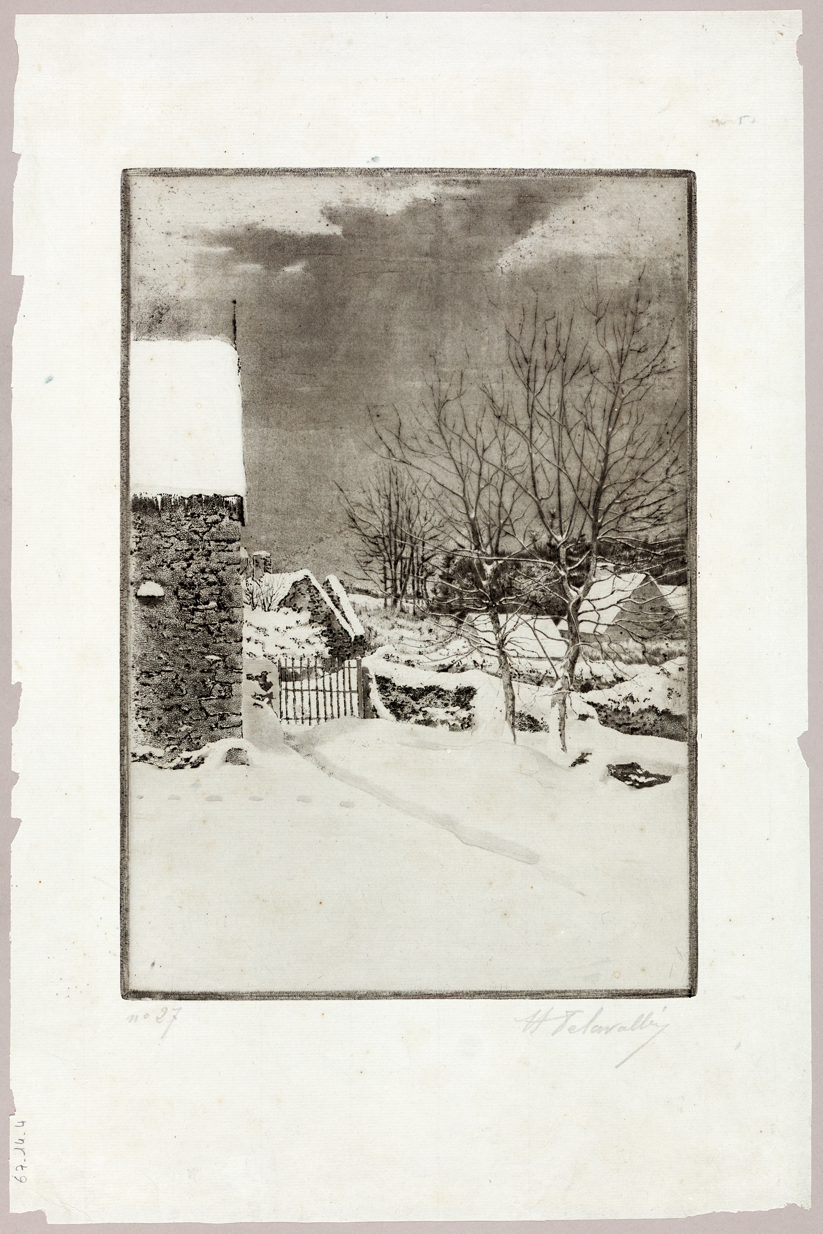 Chaumières sous la neige