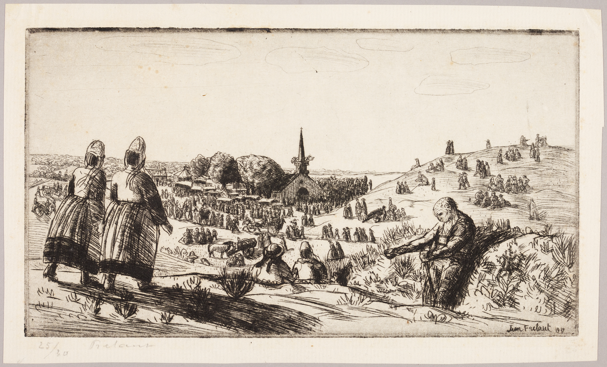 Arrivée au pardon de Sainte-Anne-La-Palud (titre de catalogue)