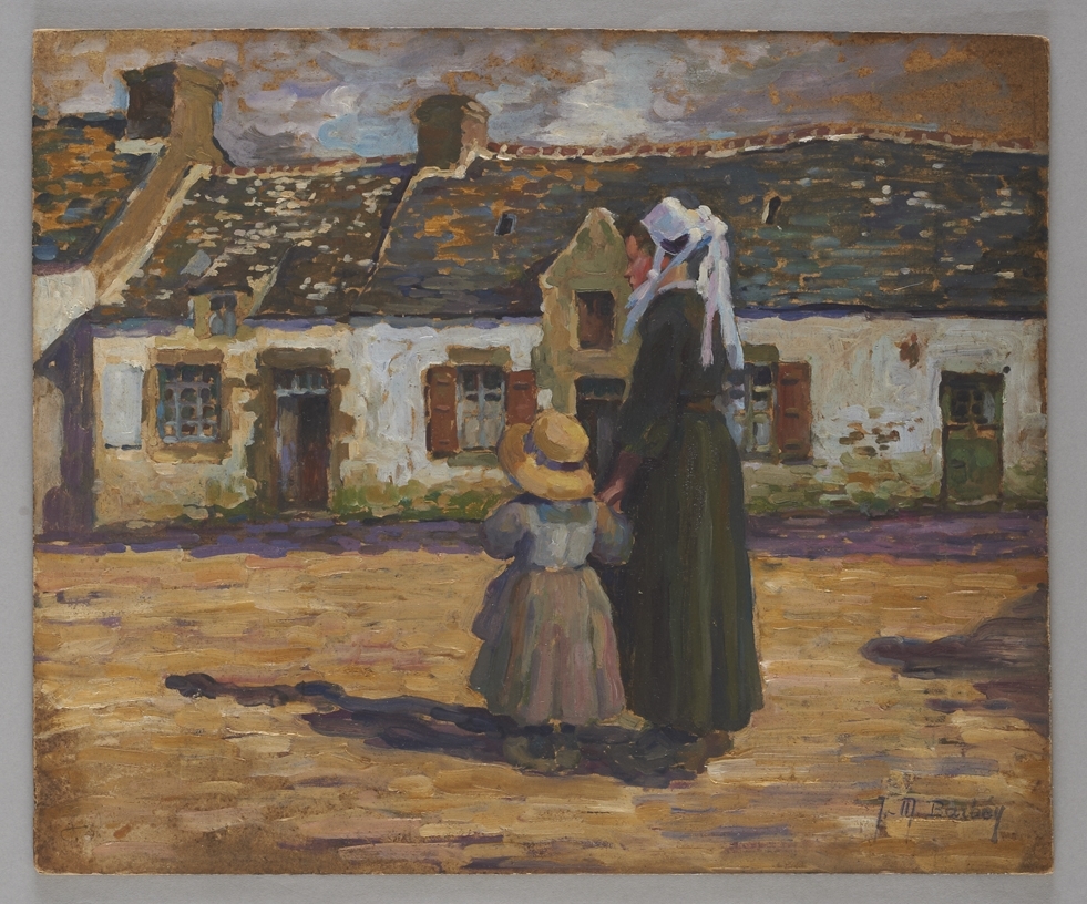 Les vieilles maisons - femme et fillette