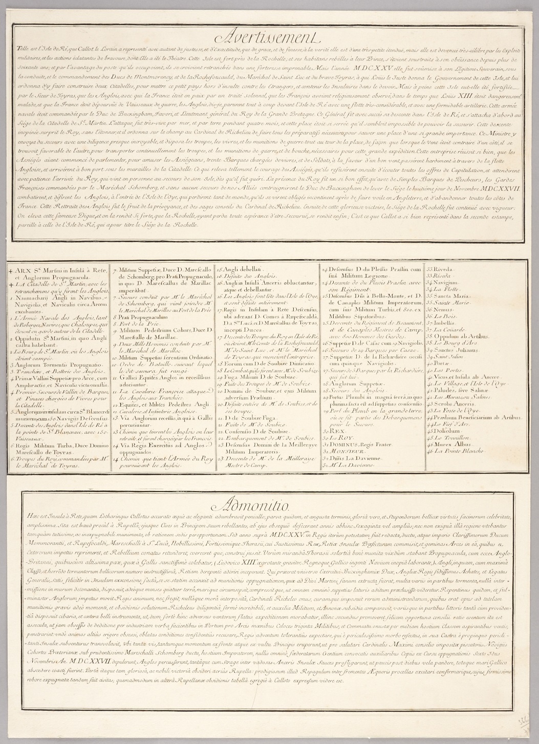 Texte relatant le siège de l'île de Ré