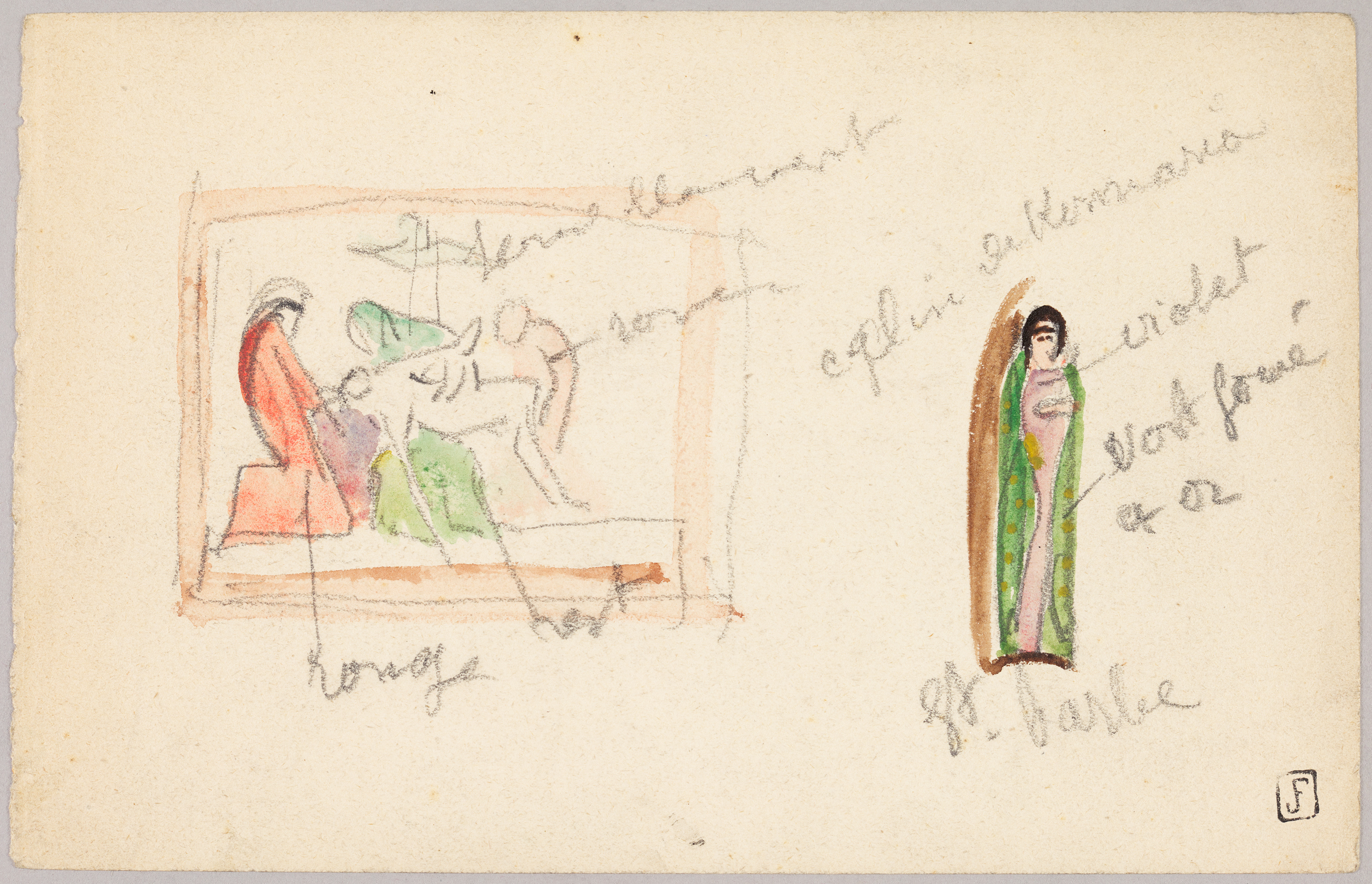 Ste Barbe ; Piéta et sculpture polychrome - Sainte barbe (titre factice)