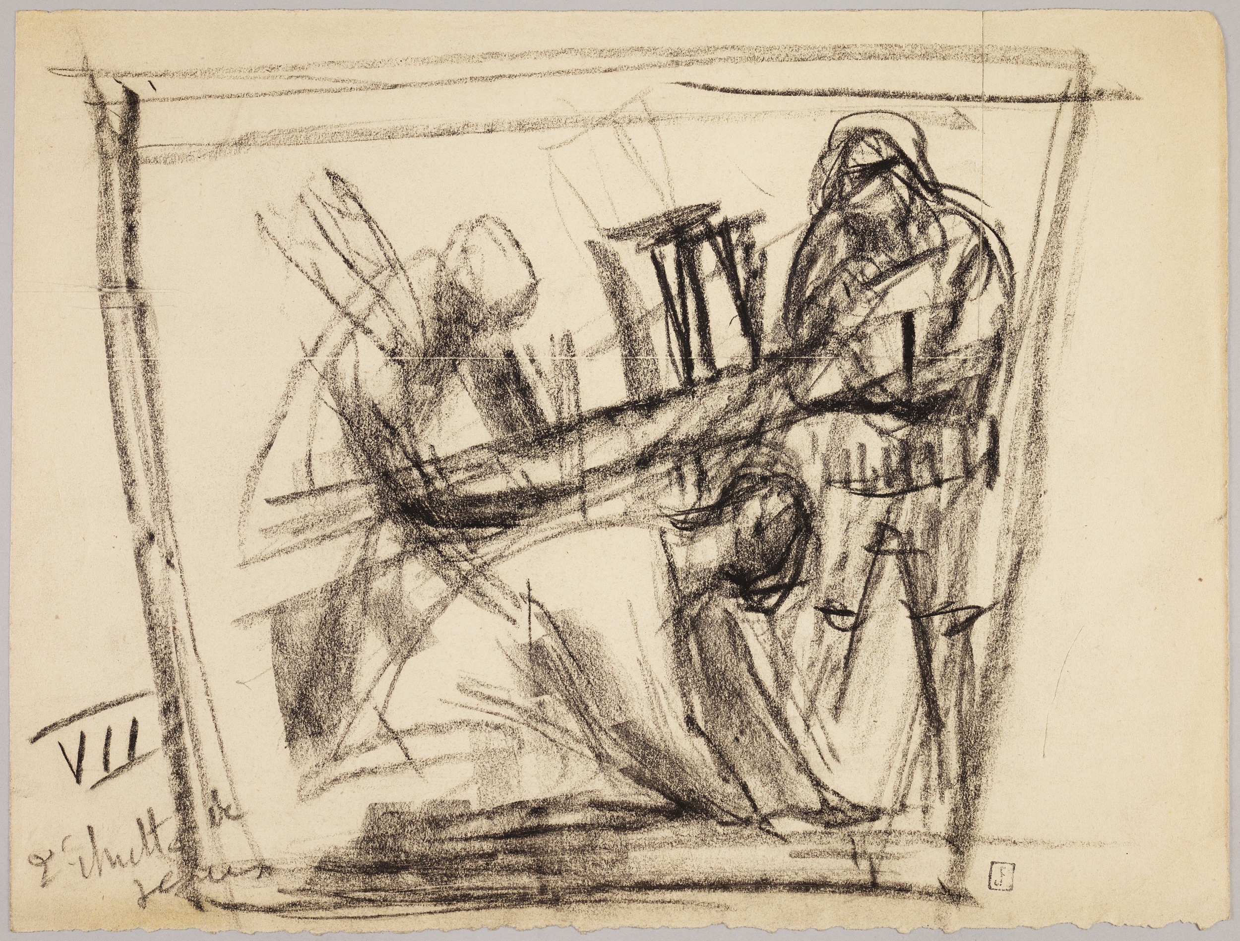 2ème chute de Jésus ; Étude pour "Le chemin de croix" (titre factice)